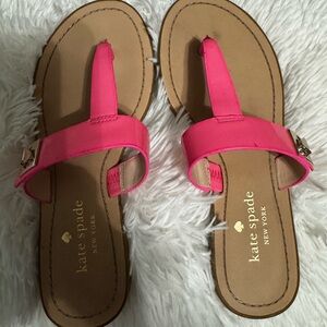 kate spade Hot Pink Leather Toe-Loop Sandals